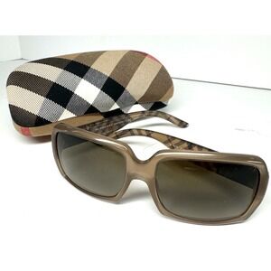 GUC Authentic Burberry London Classic Nova Check Brown Square Women's Sunglasses
